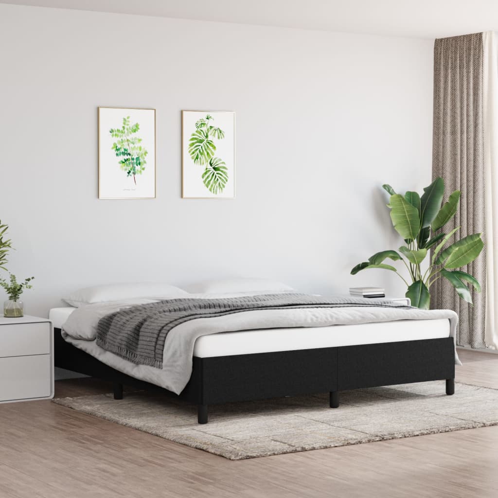 Okvir za krevet bez madraca crni 160x200 cm od tkanine