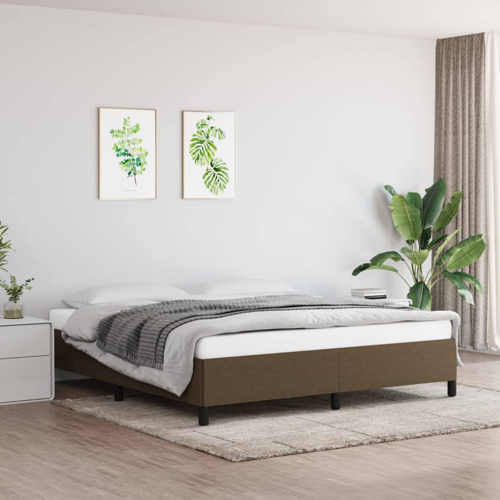 Okvir za krevet bez madraca tamnosmeđi 180x200 cm od tkanine