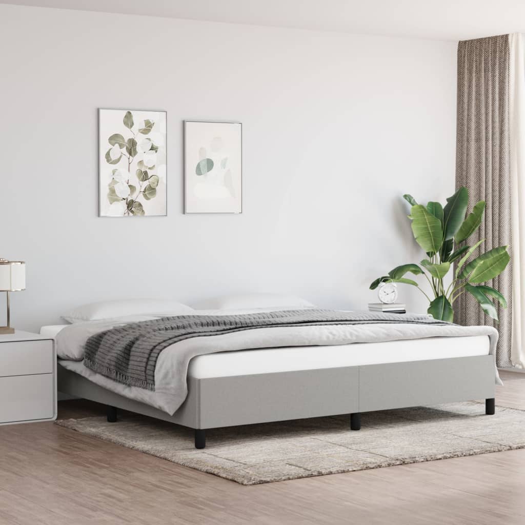 Okvir za krevet bez madraca svjetlosivi 200 x 200 cm od tkanine