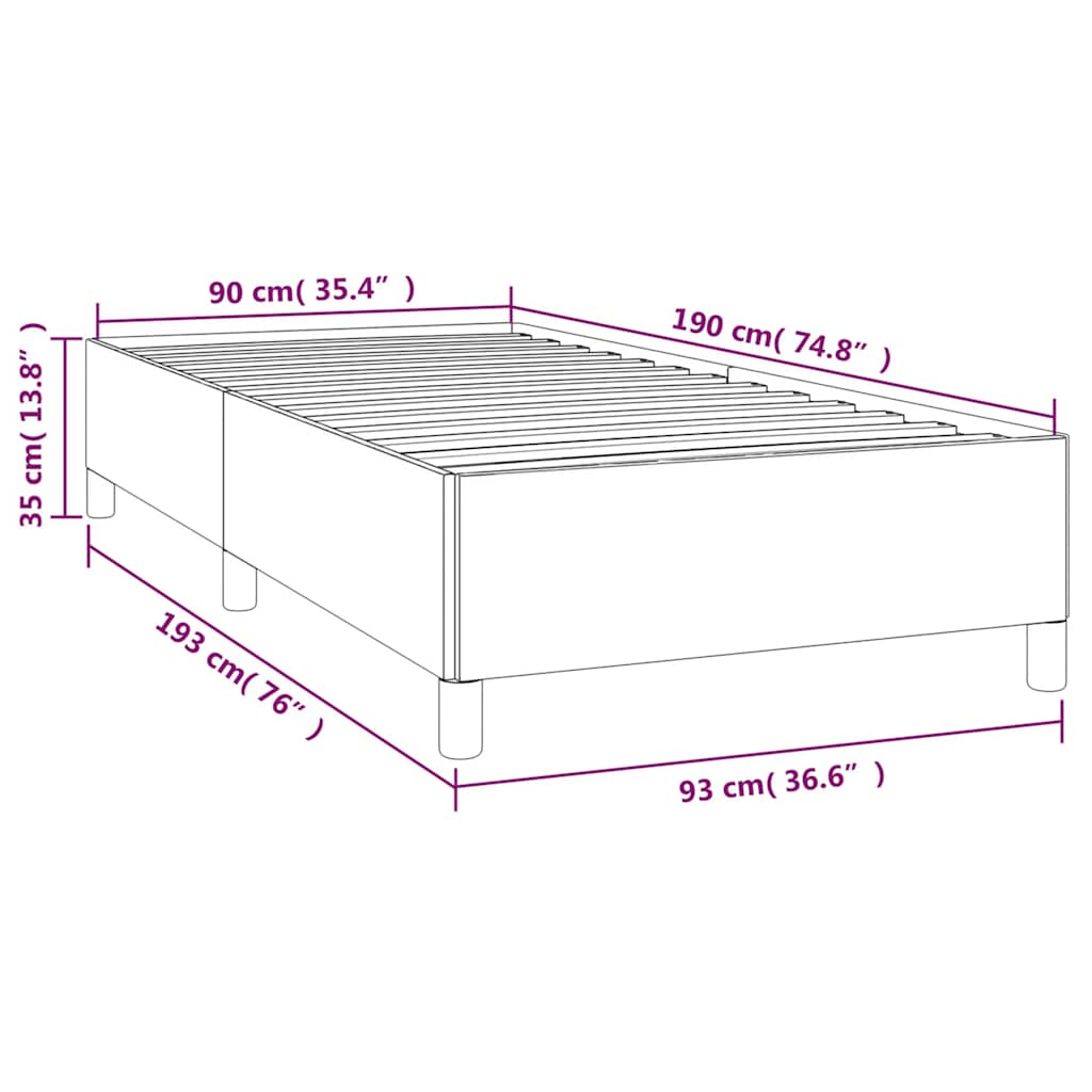 Okvir za krevet bez madraca crni 90x190cm od tkanine