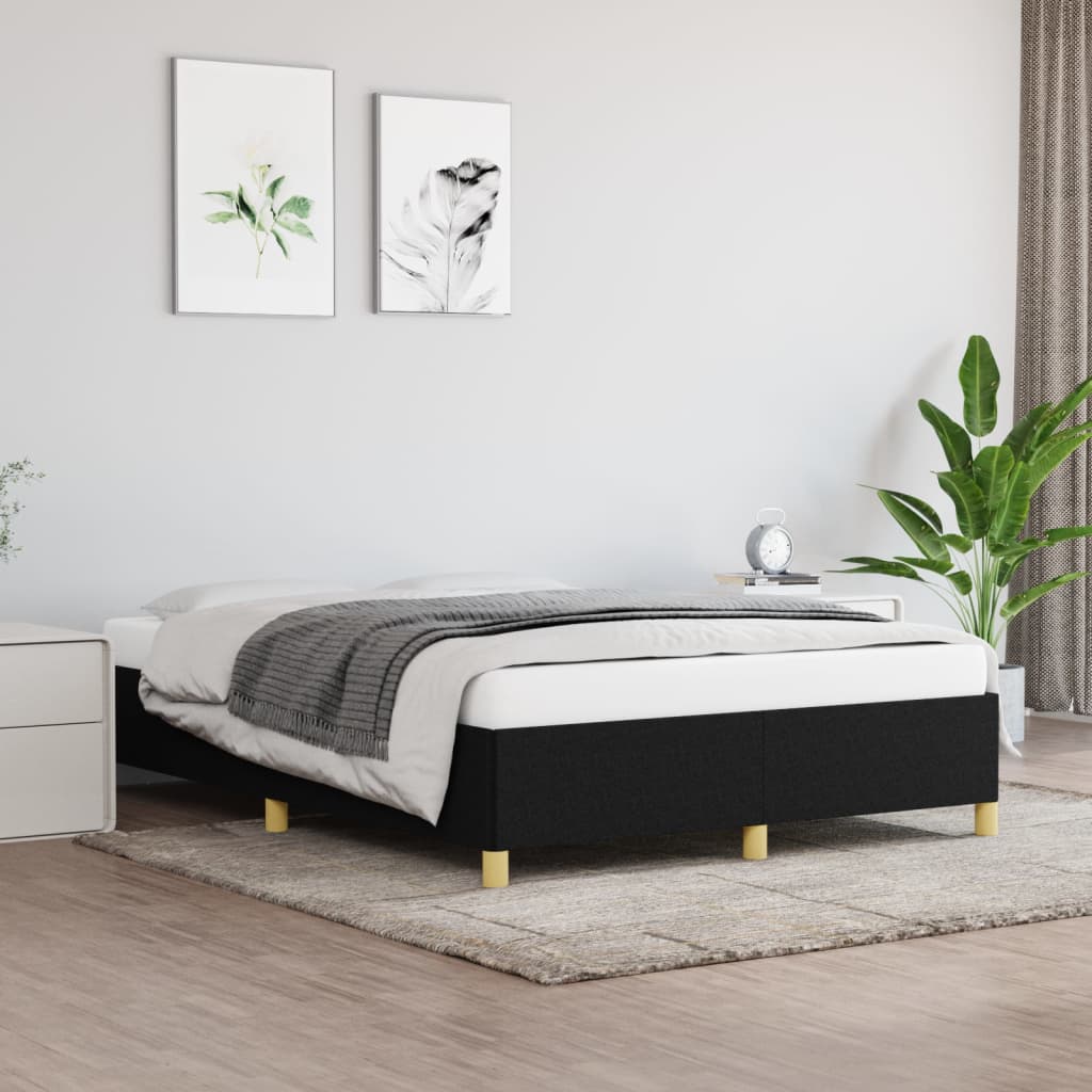 Okvir za krevet bez madraca crni 140 x 190 cm od tkanine