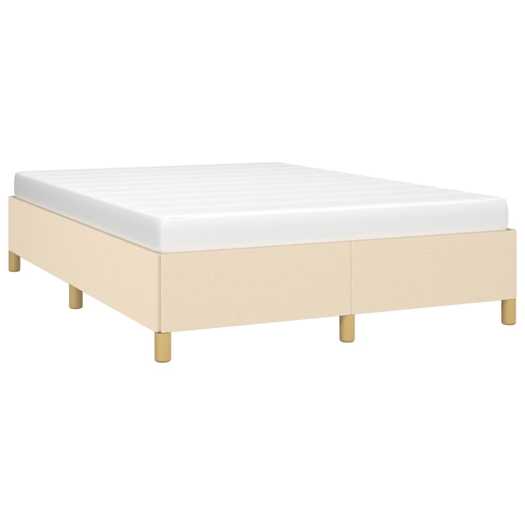 Okvir za krevet bez madraca krem 140 x 190 cm od tkanine