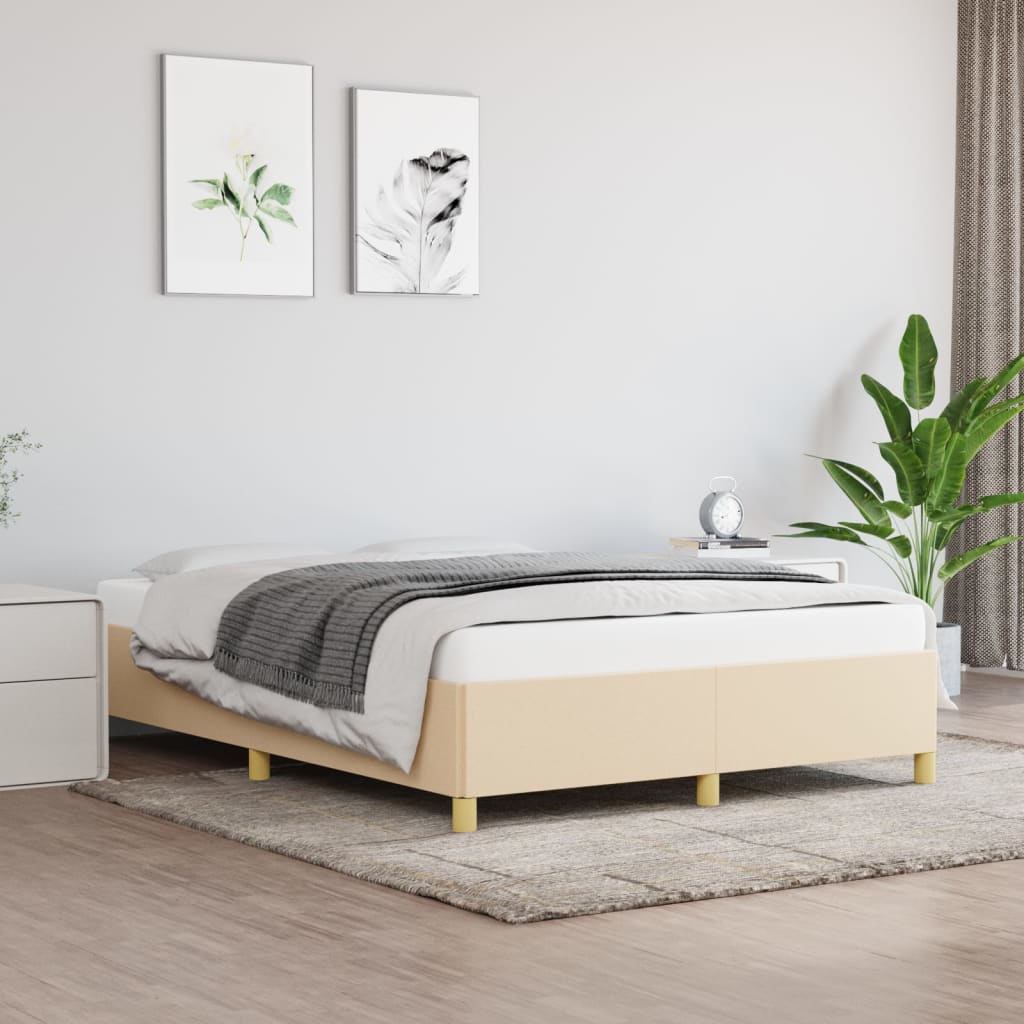 Okvir za krevet bez madraca tamnosivi 140 x 200 cm od tkanine