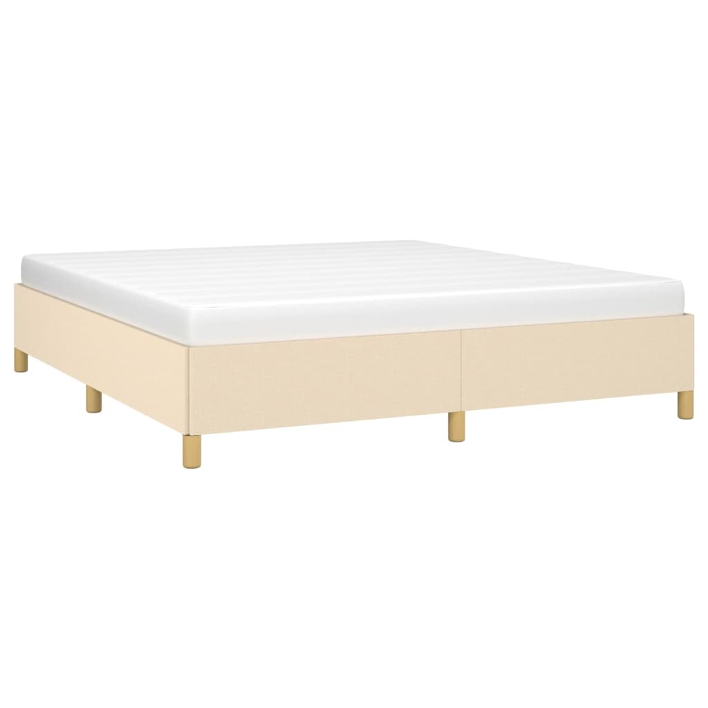 Okvir za krevet bez madraca krem 160x200 cm od tkanine