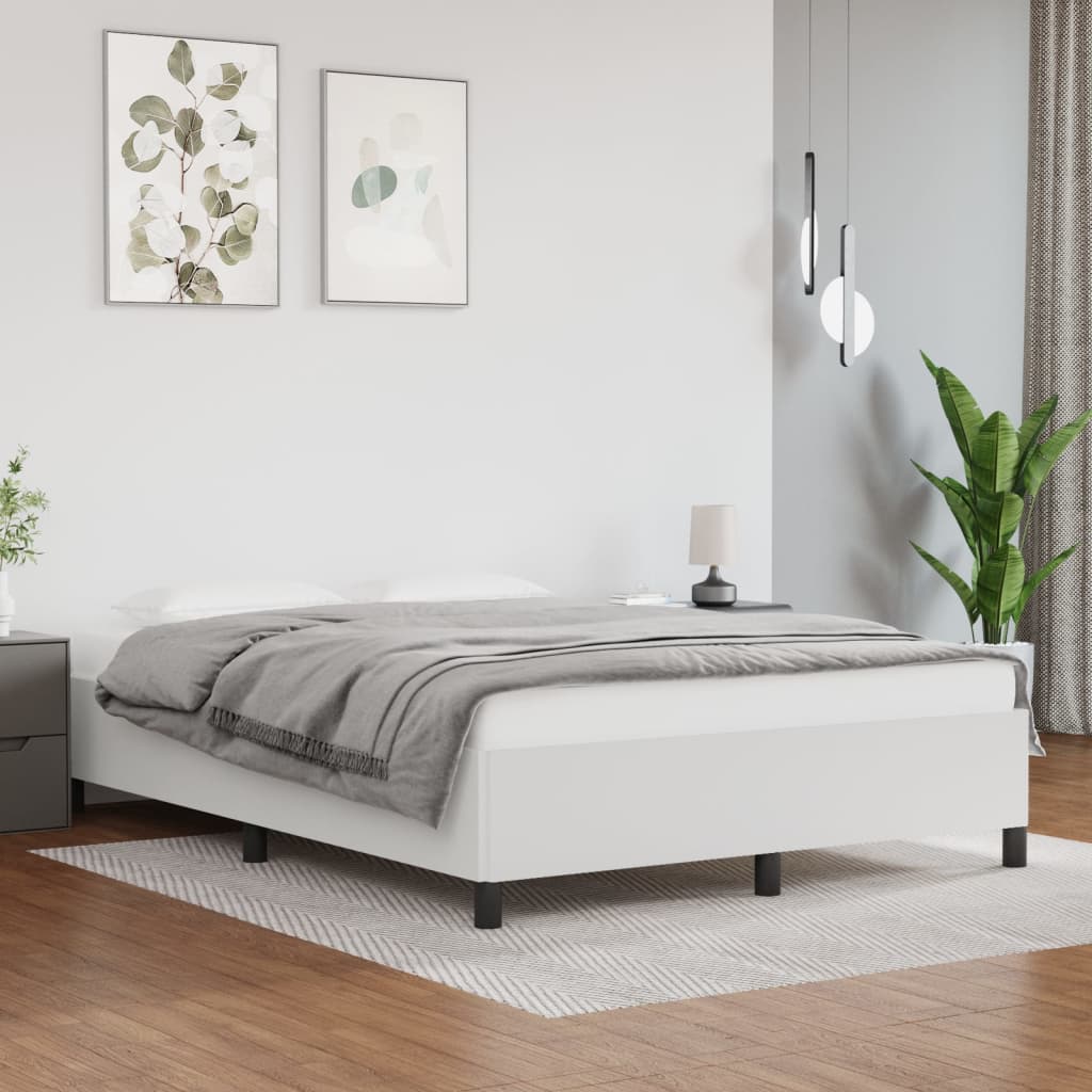 Okvir za krevet bijela 140x200 cm od umjetne kože