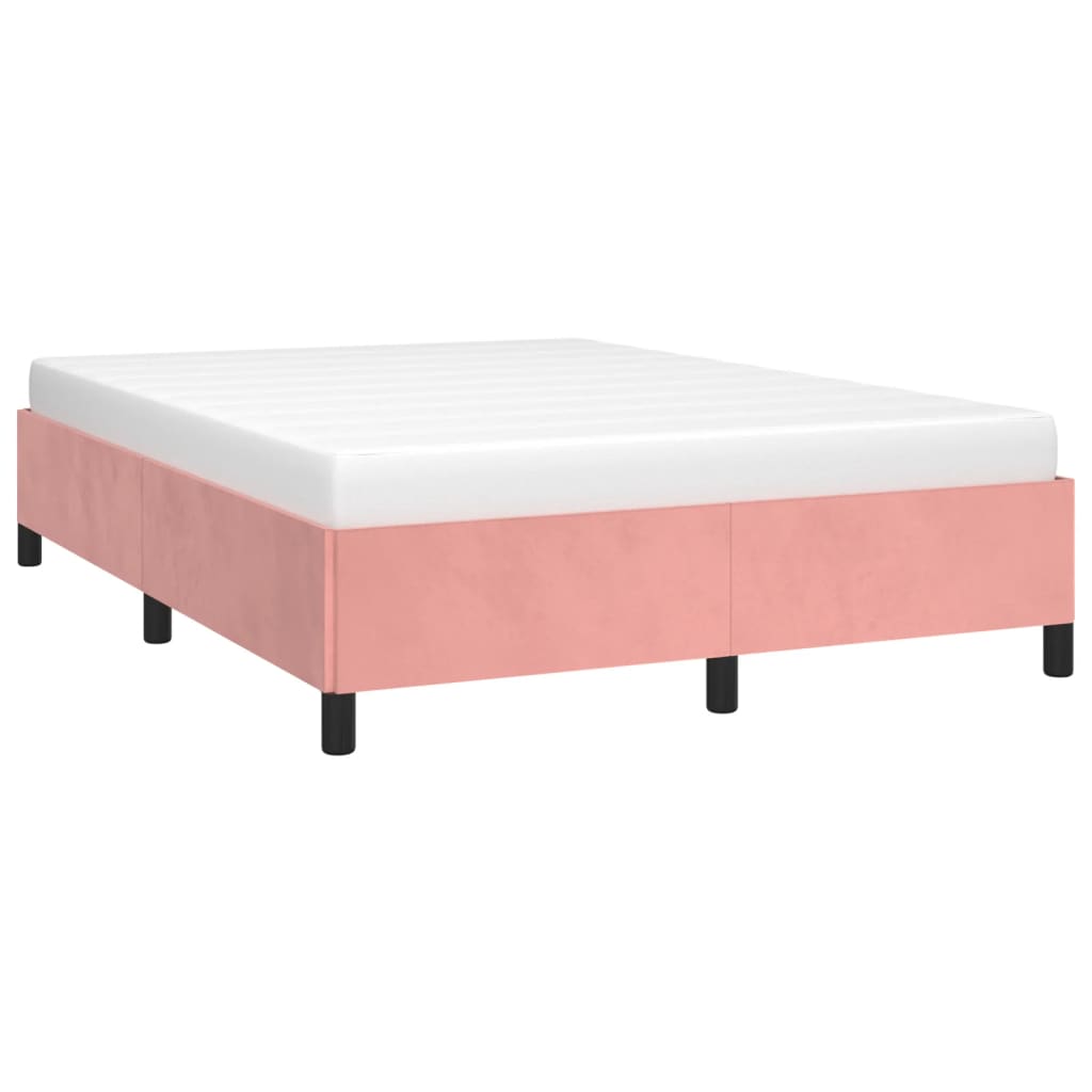 Okvir za krevet ružičasti 140x200 cm baršunasti