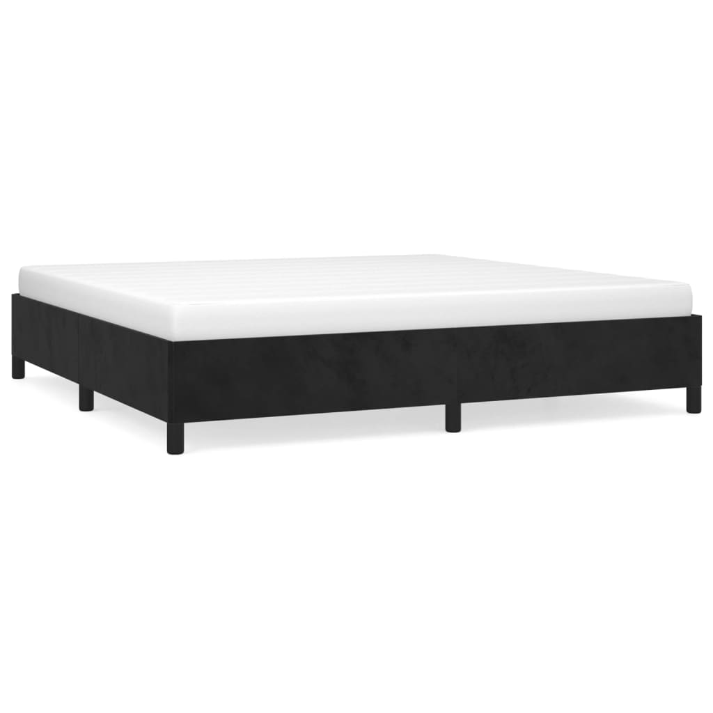 Okvir za krevet bez madraca crni 200x200 cm baršunasti