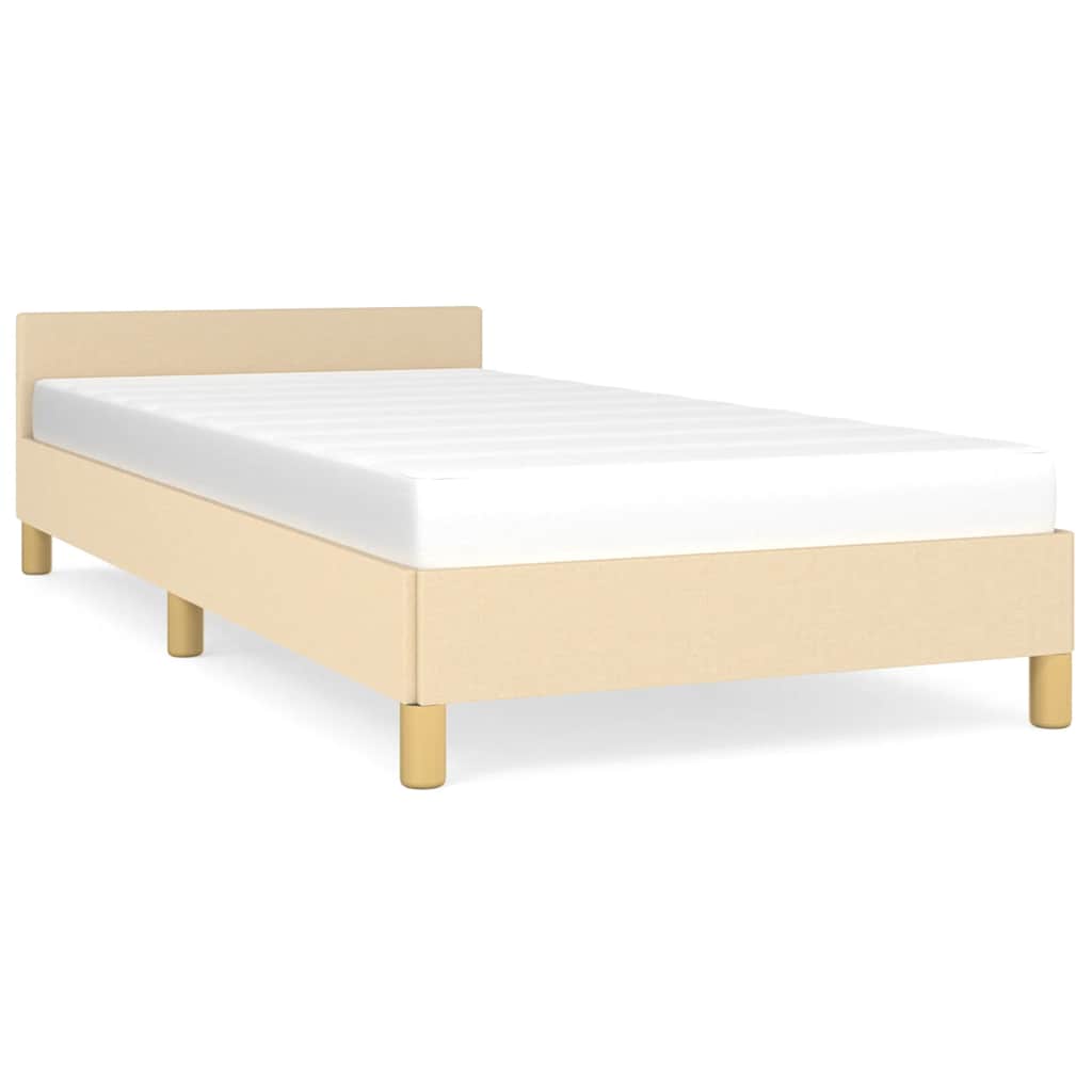 Okvir za krevet bez madraca krem 100 x 200 cm od tkanine