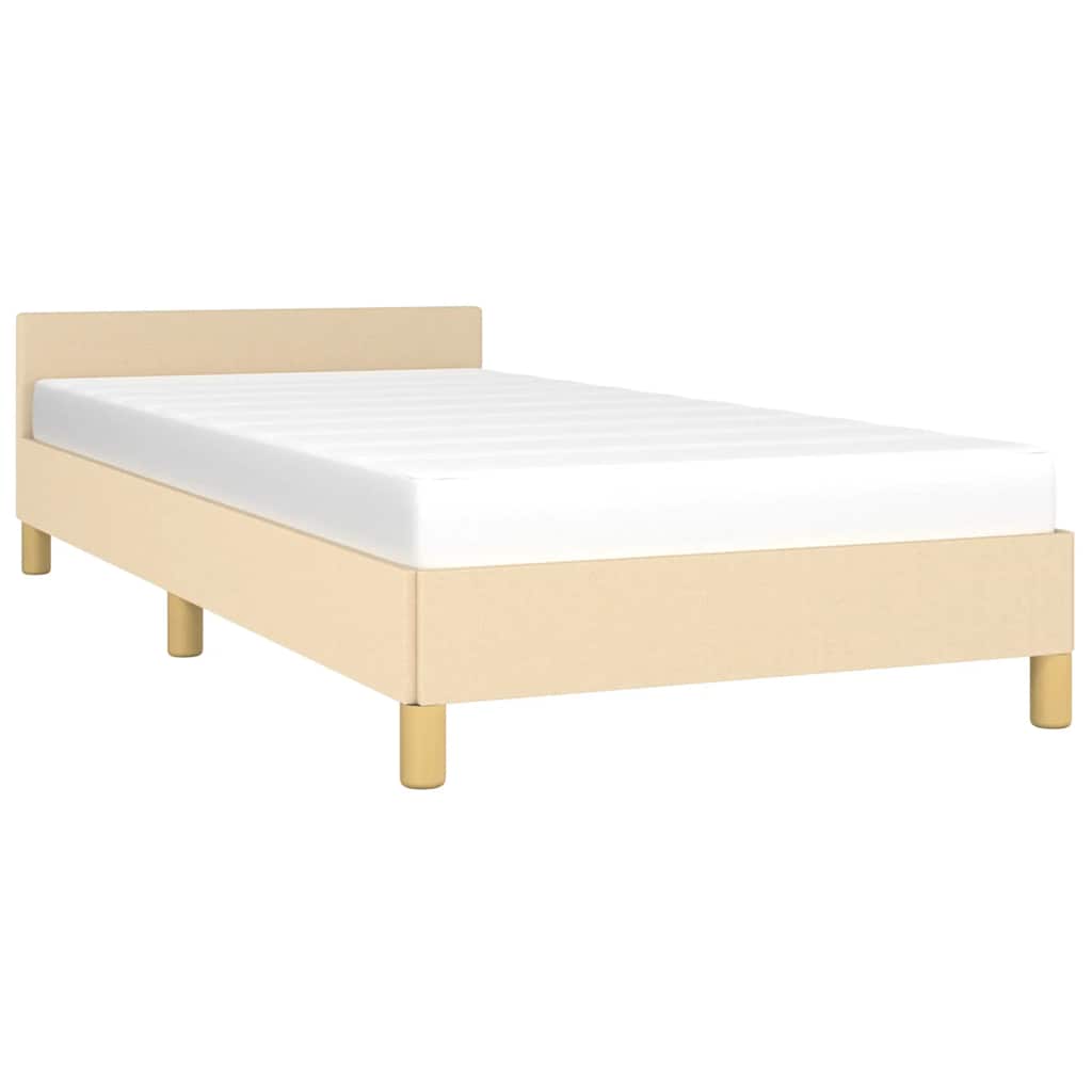 Okvir za krevet bez madraca krem 100 x 200 cm od tkanine