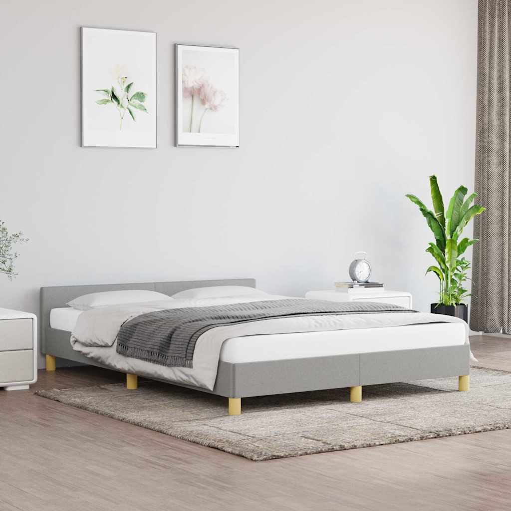 Okvir za krevet bez madraca svjetlosivi 140 x 190 cm od tkanine