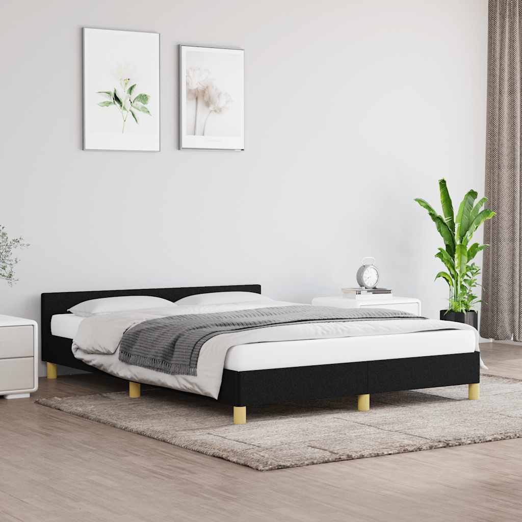 Okvir za krevet bez madraca crni 140 x 190 cm od tkanine