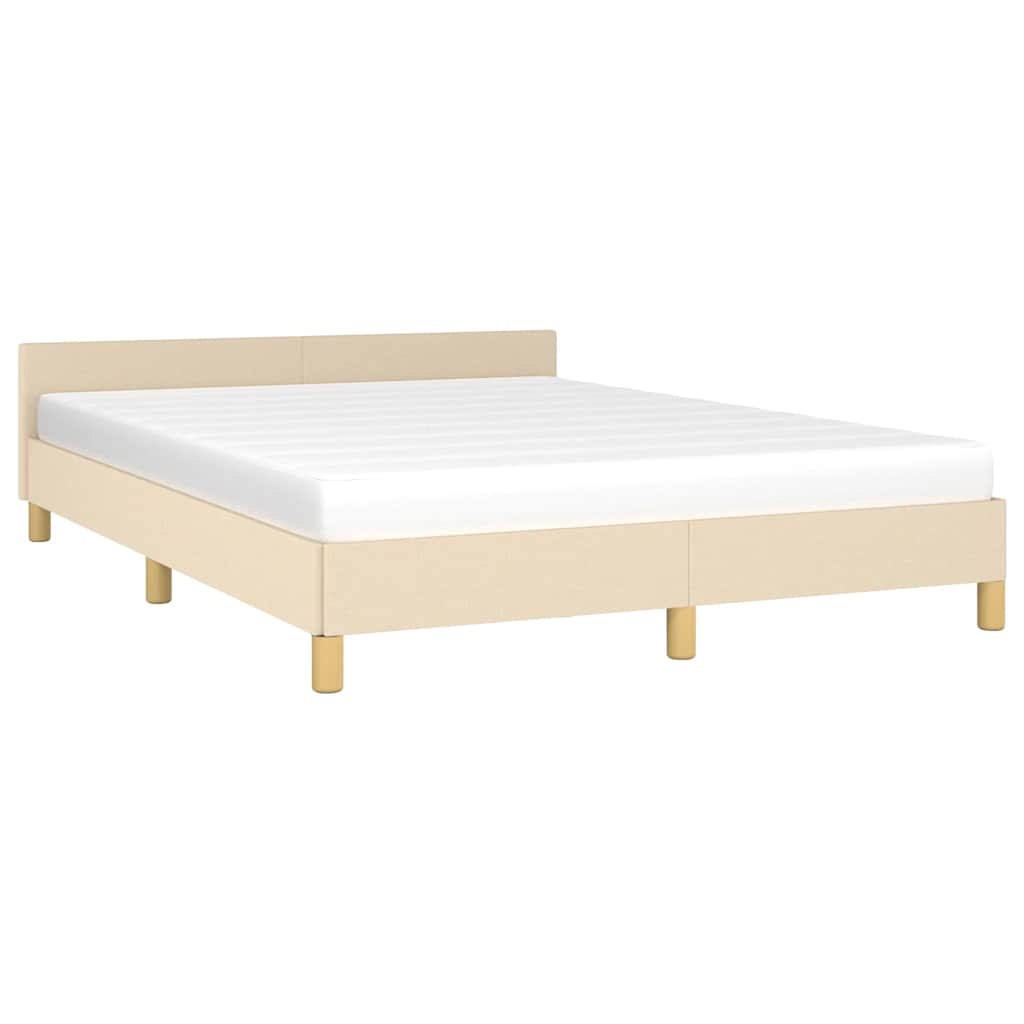 Okvir za krevet bez madraca krem 140 x 190 cm od tkanine