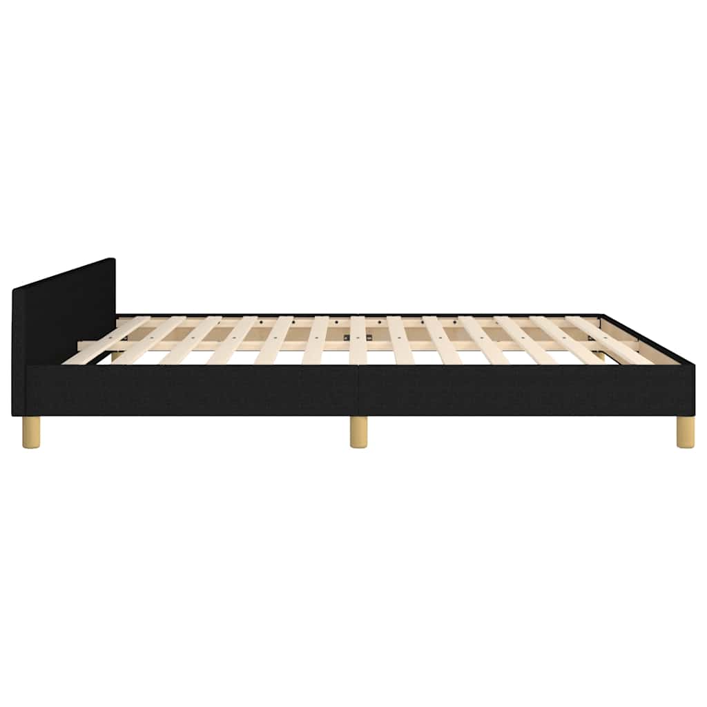 Okvir za krevet bez madraca crni 160x200 cm od tkanine
