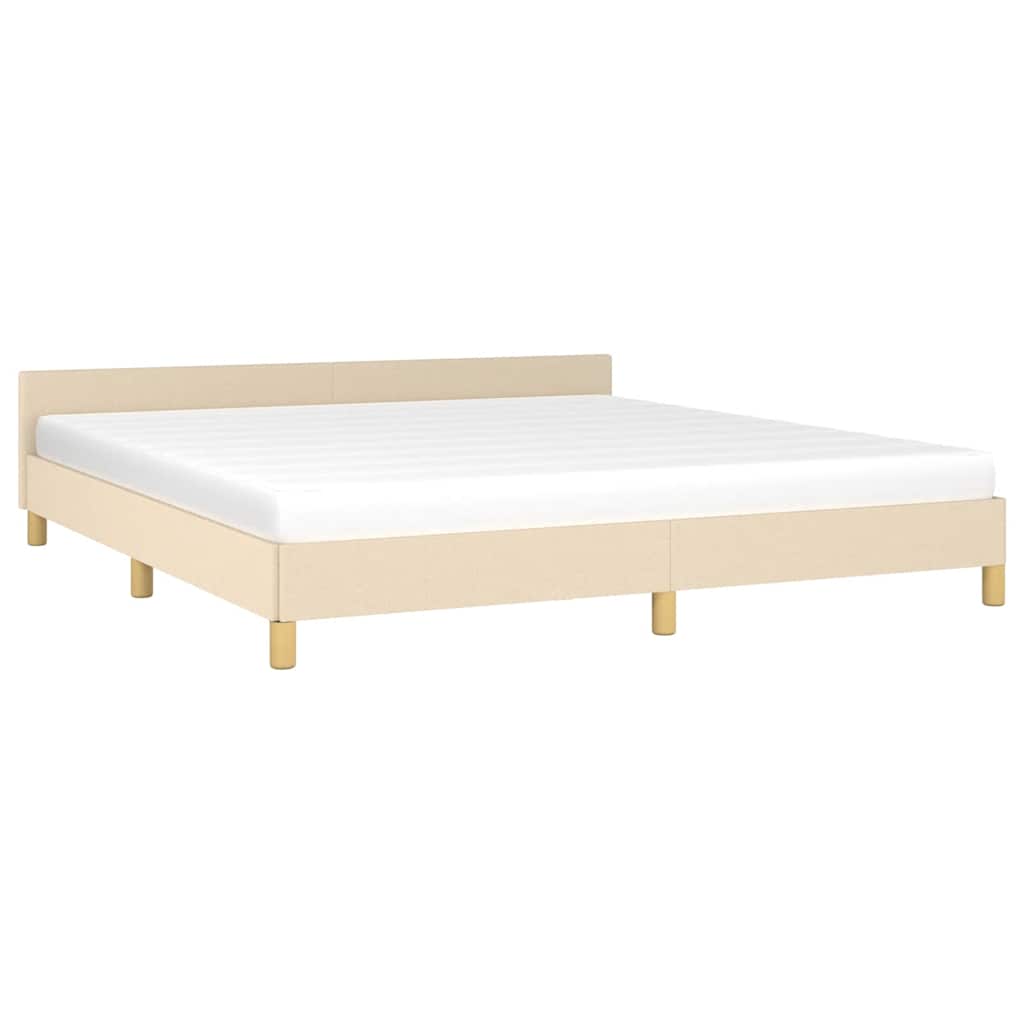 Okvir za krevet bez madraca krem 180 x 200 cm od tkanine