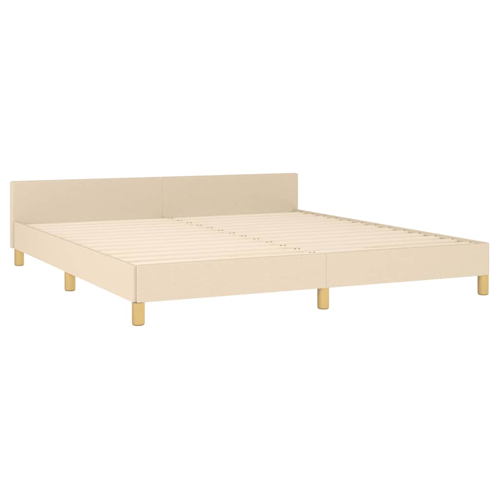 Okvir za krevet bez madraca krem 180 x 200 cm od tkanine