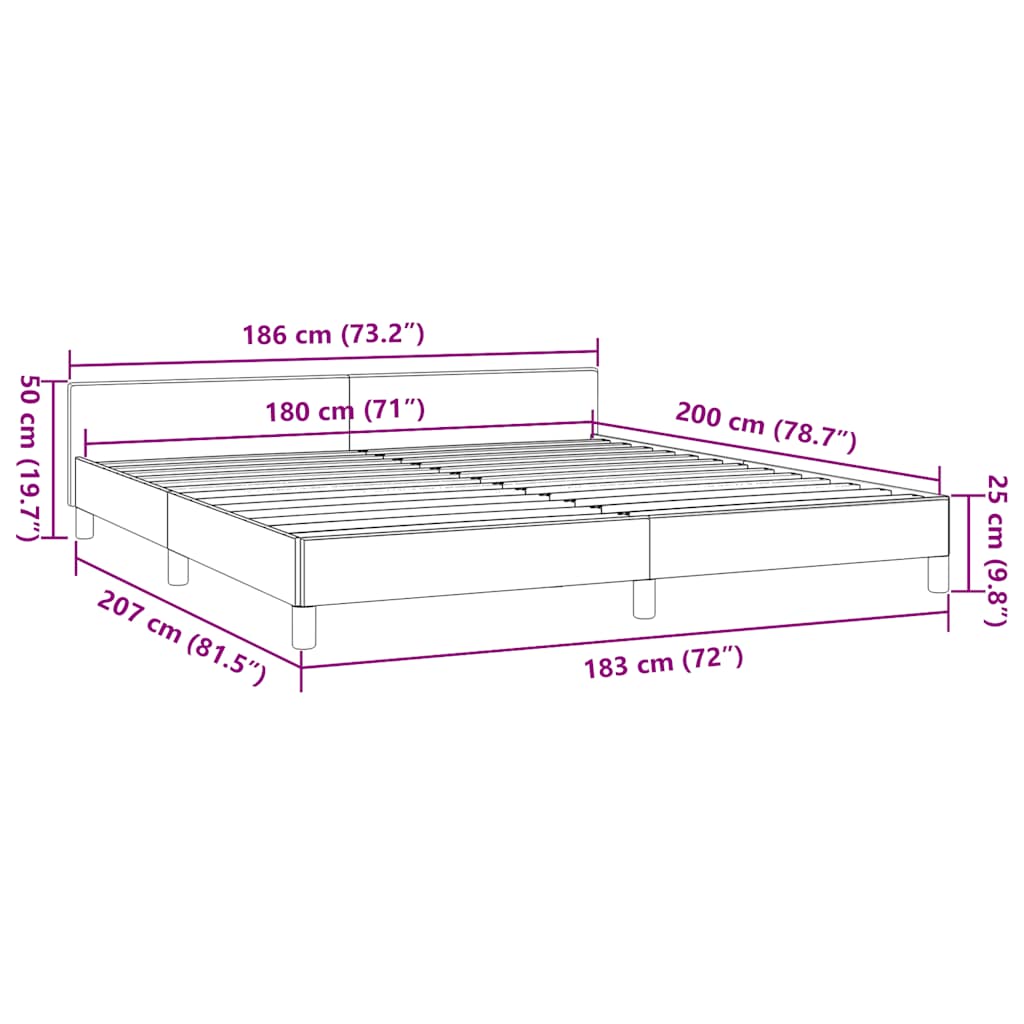 Okvir za krevet bez madraca krem 180 x 200 cm od tkanine