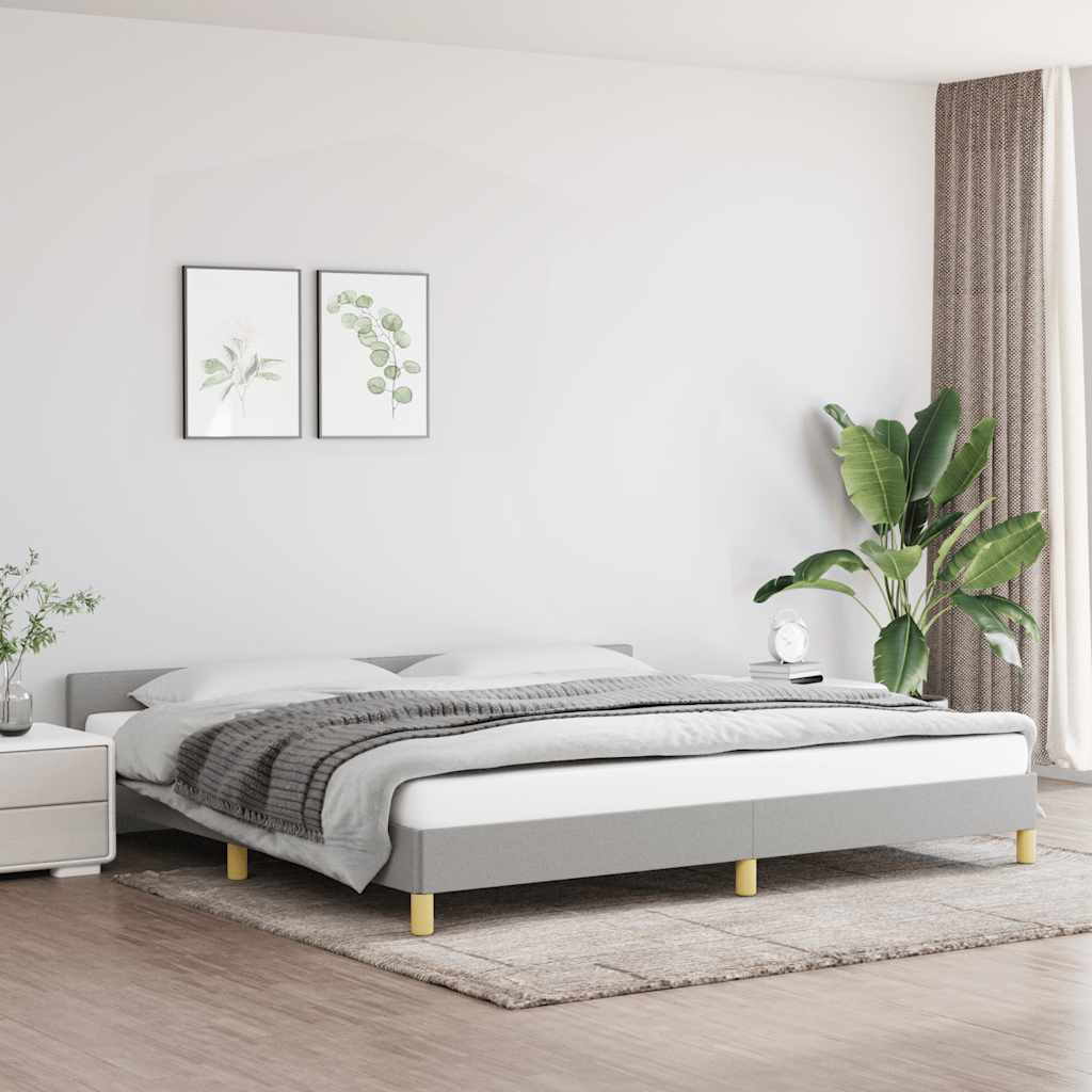 Okvir za krevet bez madraca svjetlosivi 200 x 200 cm od tkanine