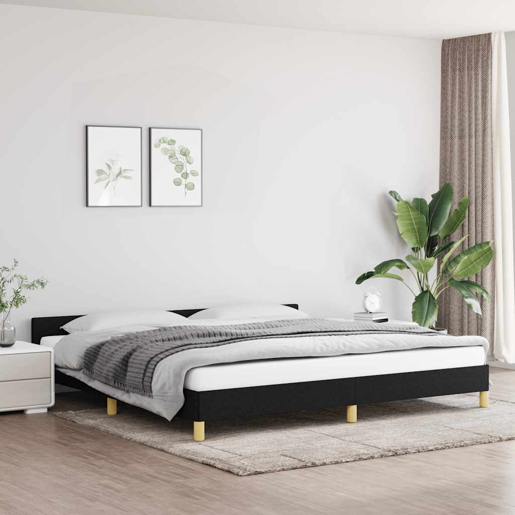 Okvir za krevet bez madraca crni 200x200 cm od tkanine