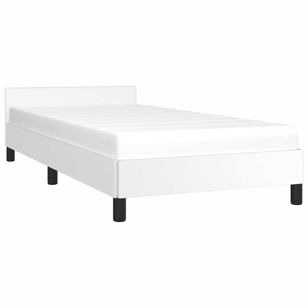 Okvir kreveta s uzglavljem bez madraca bijeli 90x200 cm