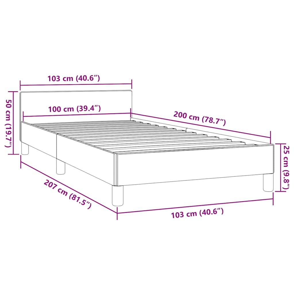 Okvir za krevet s uzglavljem bez madraca cappuccina 100x200 cm