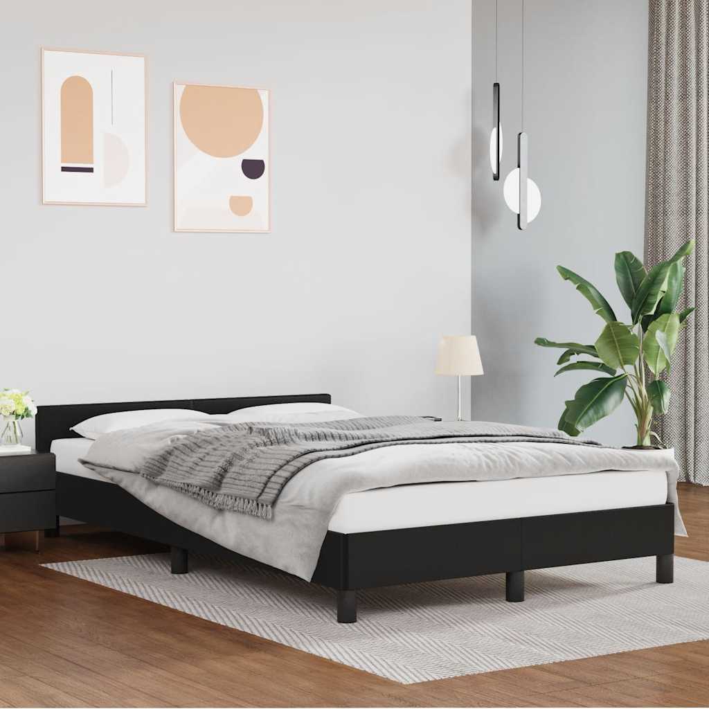 Okvir kreveta s uzglavljem bez madraca crni 120x200 cm