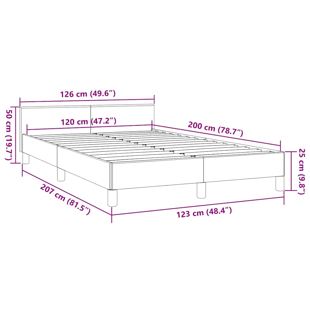 Okvir za krevet s uzglavljem bez madraca cappuccina 120x200 cm