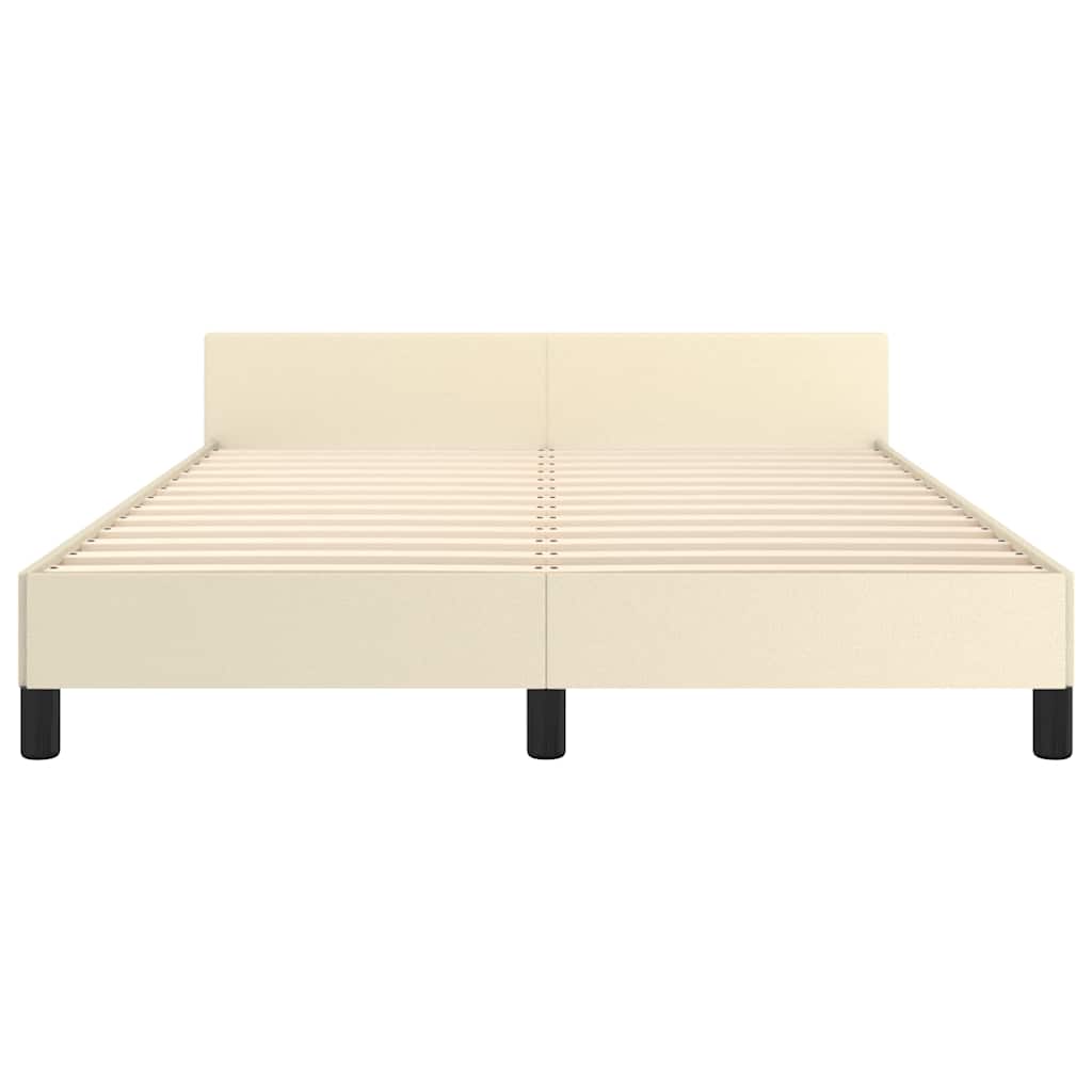 Okvir kreveta s uzglavljem bez madraca krem 140x190 cm