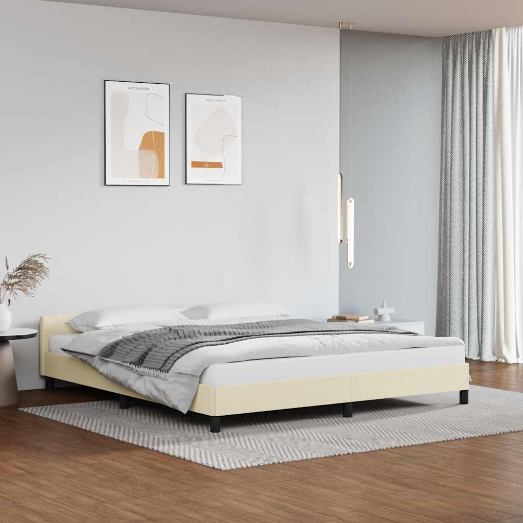 Okvir kreveta s uzglavljem bez madraca krem 160x200 cm