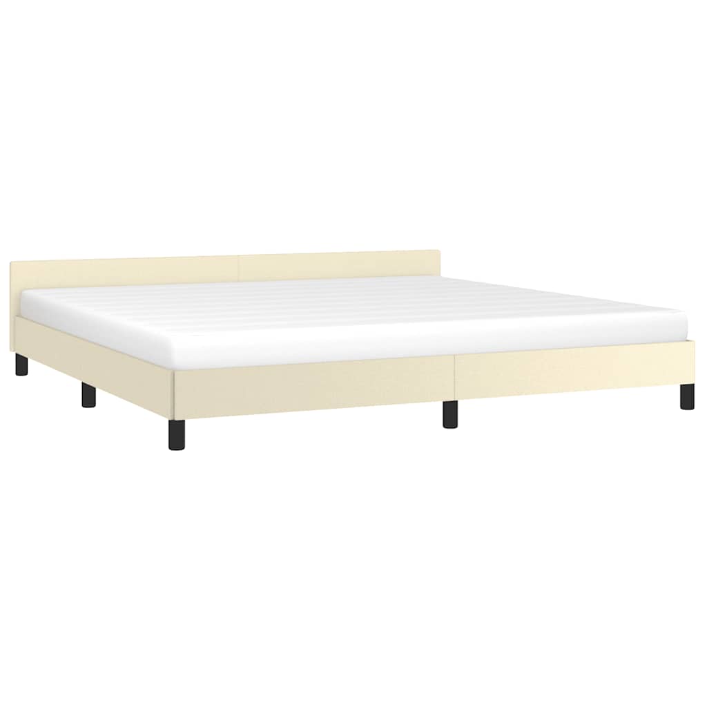 Okvir kreveta s uzglavljem bez madraca krem 200x200 cm