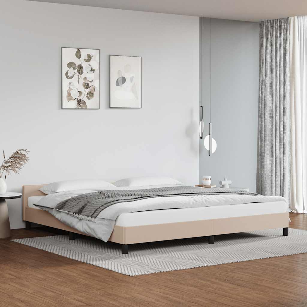 Okvir za krevet s uzglavljem bez madraca cappuccina 200x200 cm