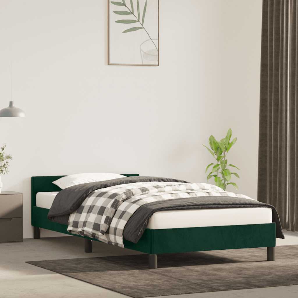 Okvir za krevet bez madraca tamnozeleni 80 x 200 cm baršunasti