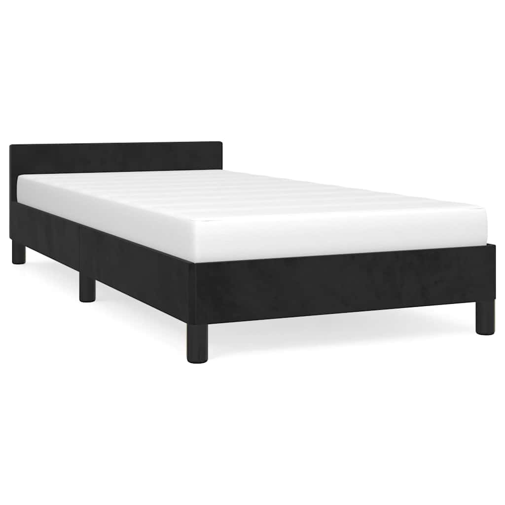 Okvir za krevet bez madraca crni 100x200 cm baršunasti
