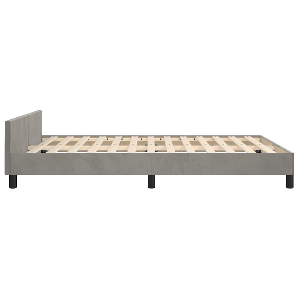Okvir za krevet bez madraca svjetlosivi 140 x 190 cm baršunasti