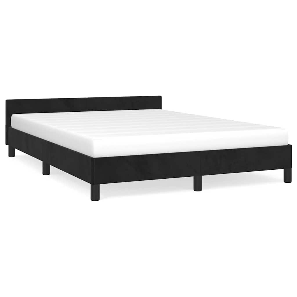 Okvir za krevet bez madraca crni 140 x 190 cm baršunasti