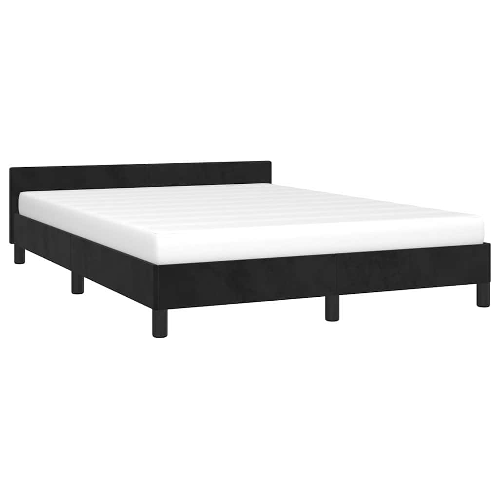 Okvir za krevet bez madraca crni 140 x 190 cm baršunasti