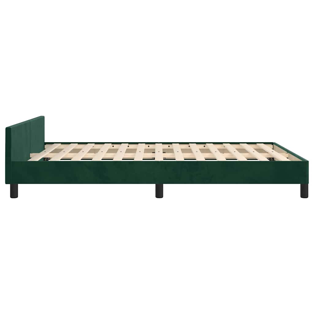 Okvir za krevet bez madraca tamnozeleni 140x190 cm baršunasti