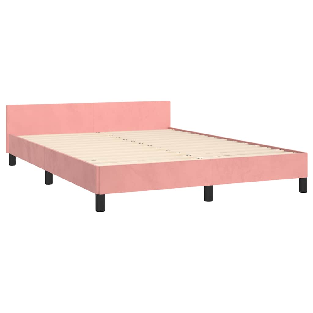 Okvir za krevet s uzglavljem bez madraca 140x190 cm baršunasti