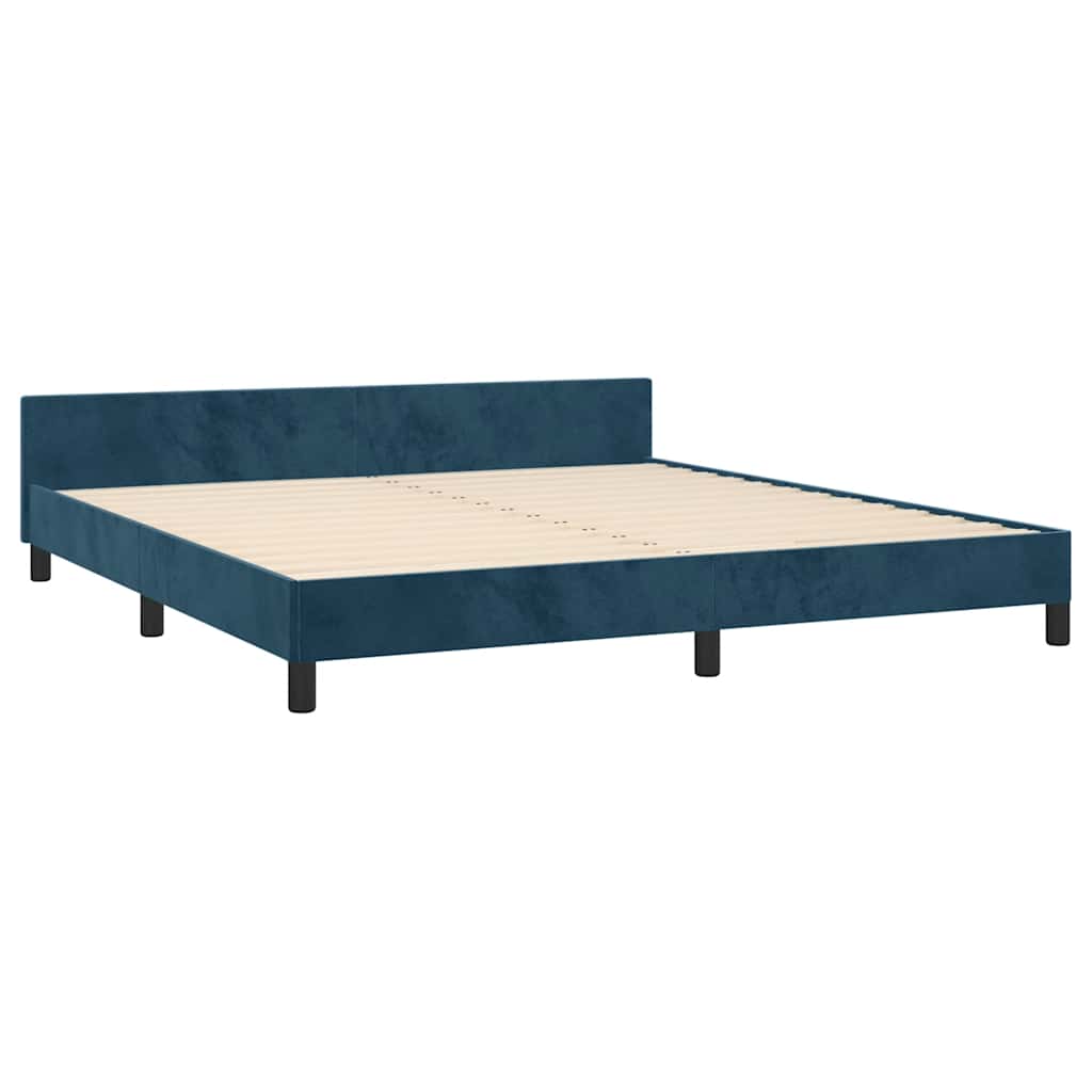 Okvir kreveta bez madraca tamnoplavi 180x200 cm baršunasti