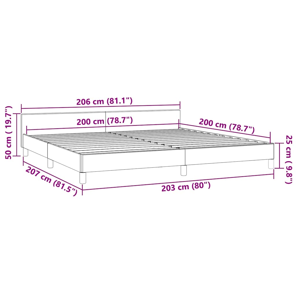 Okvir za krevet bez madraca svjetlosivi 200 x 200 cm baršunasti