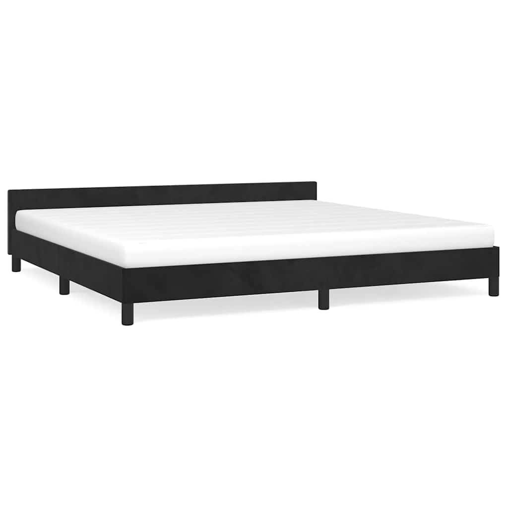 Okvir za krevet bez madraca crni 200x200 cm baršunasti