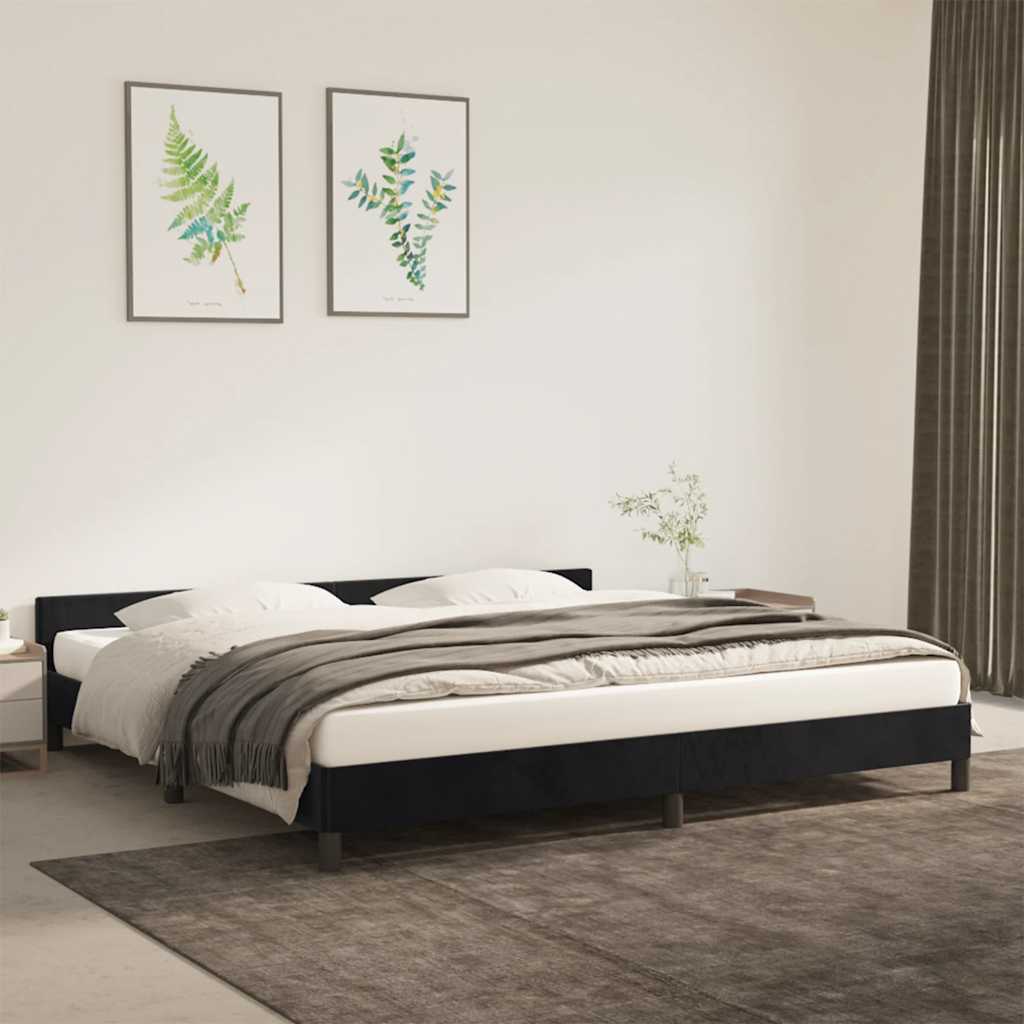 Okvir za krevet bez madraca crni 200x200 cm baršunasti
