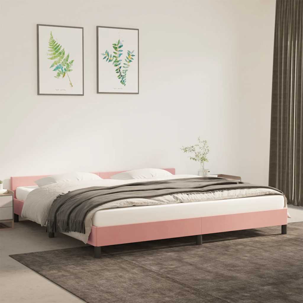 Okvir za krevet s uzglavljem bez madraca 200x200 cm baršunasti