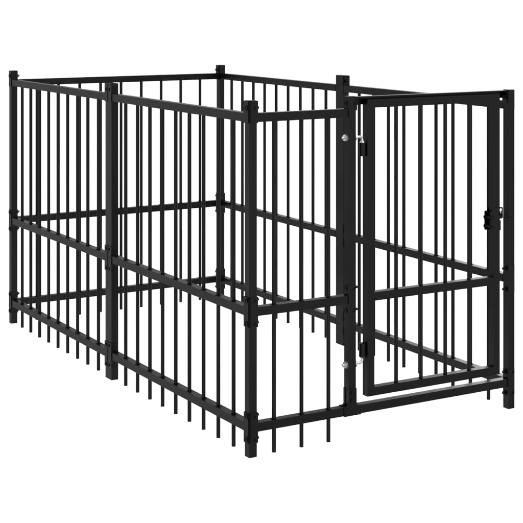 Kavez za pse crni 193,5 x 97 x 100 cm čelični