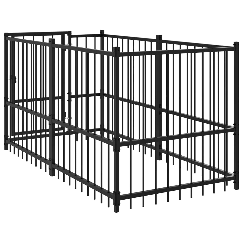 Kavez za pse crni 193,5 x 97 x 100 cm čelični