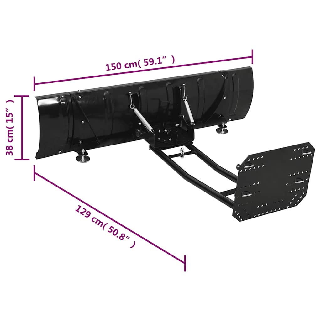 Ralica za snijeg za ATV 150 x 38 cm crna