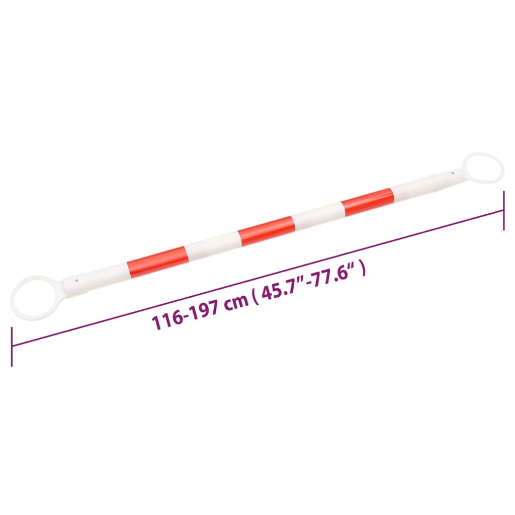 Uvlačive prečke za prometne čunjeve 10 kom ABS 116 - 197 cm