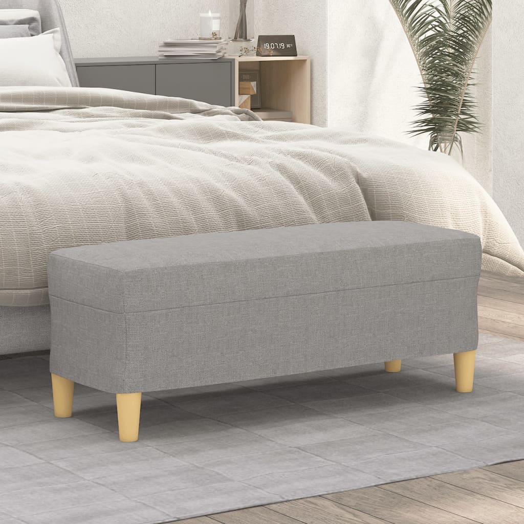 Klupa svjetlosiva 100 x 35 x 41 cm od tkanine