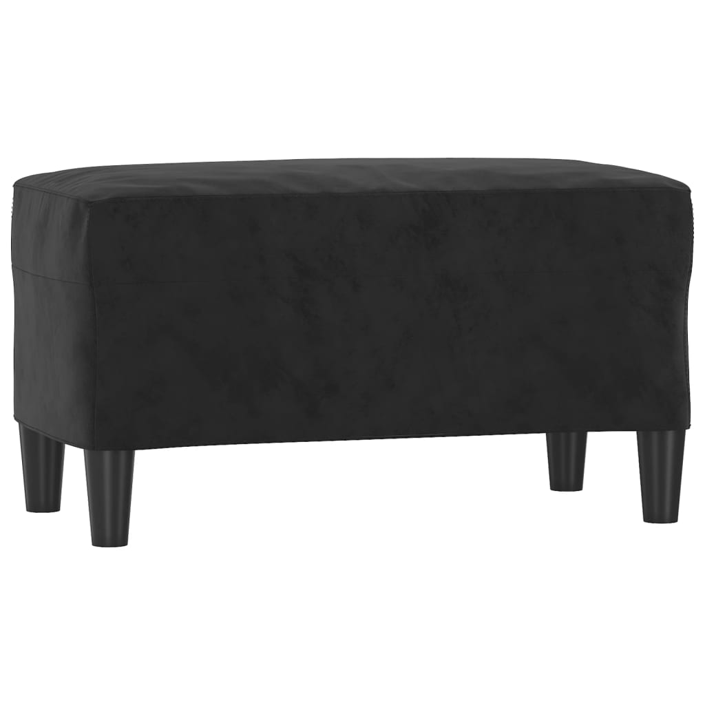 Klupa crna 70 x 35 x 41 cm baršunasta