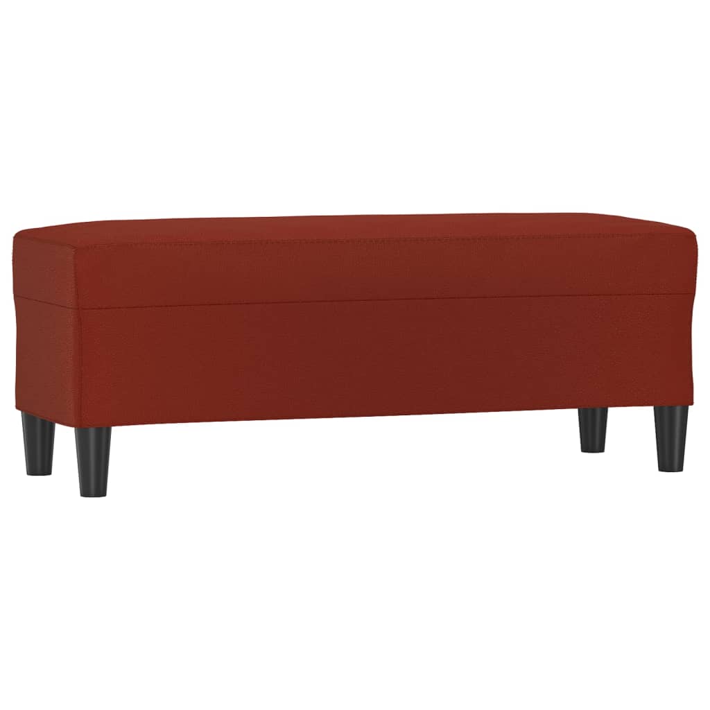 Klupa crvena boja vina 100 x 35 x 41 cm od umjetne kože