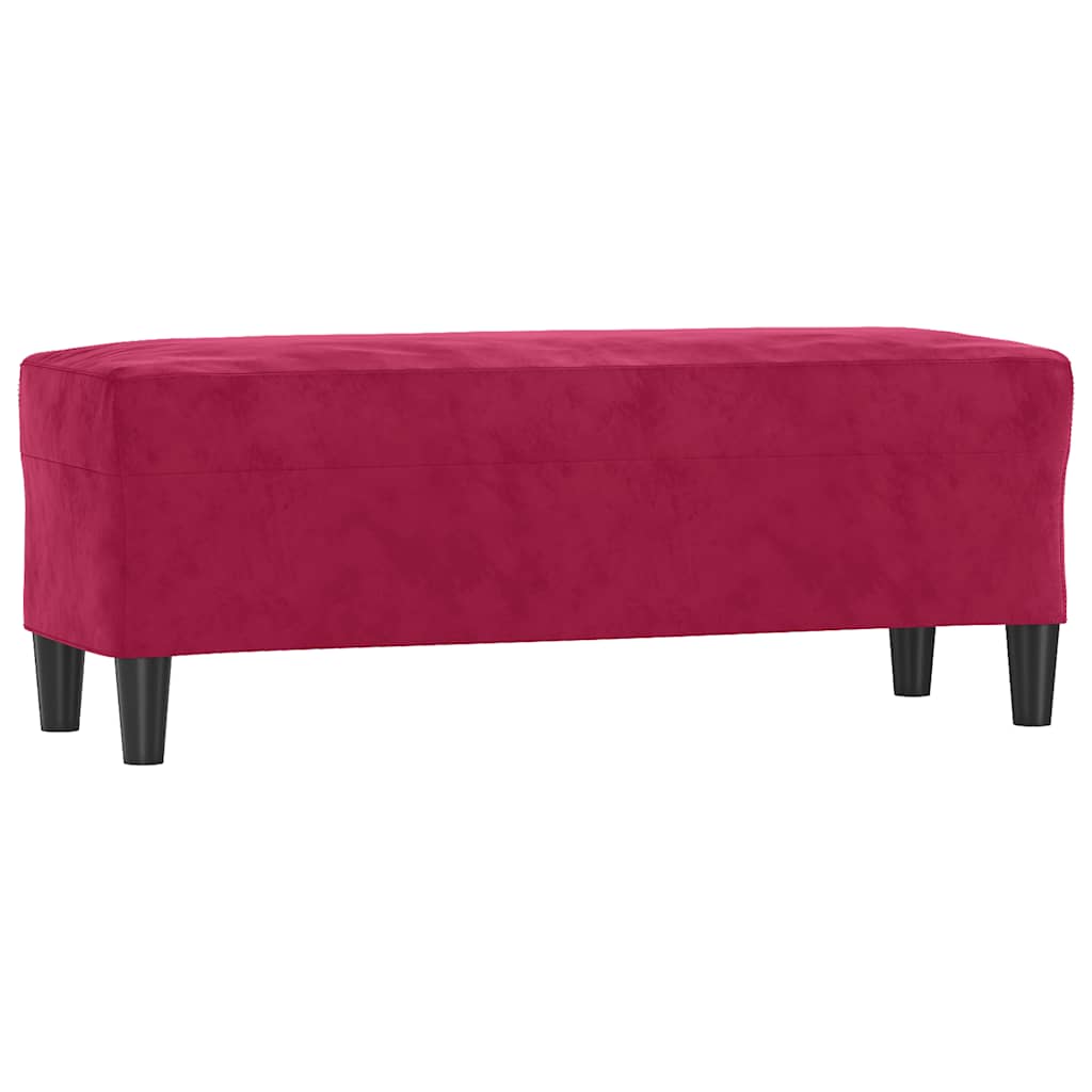 Klupa crvena boja vina 100 x 35 x 41 cm baršunasta